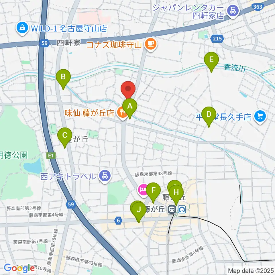 藤が丘ムーンストーン周辺のコンビニエンスストア一覧地図