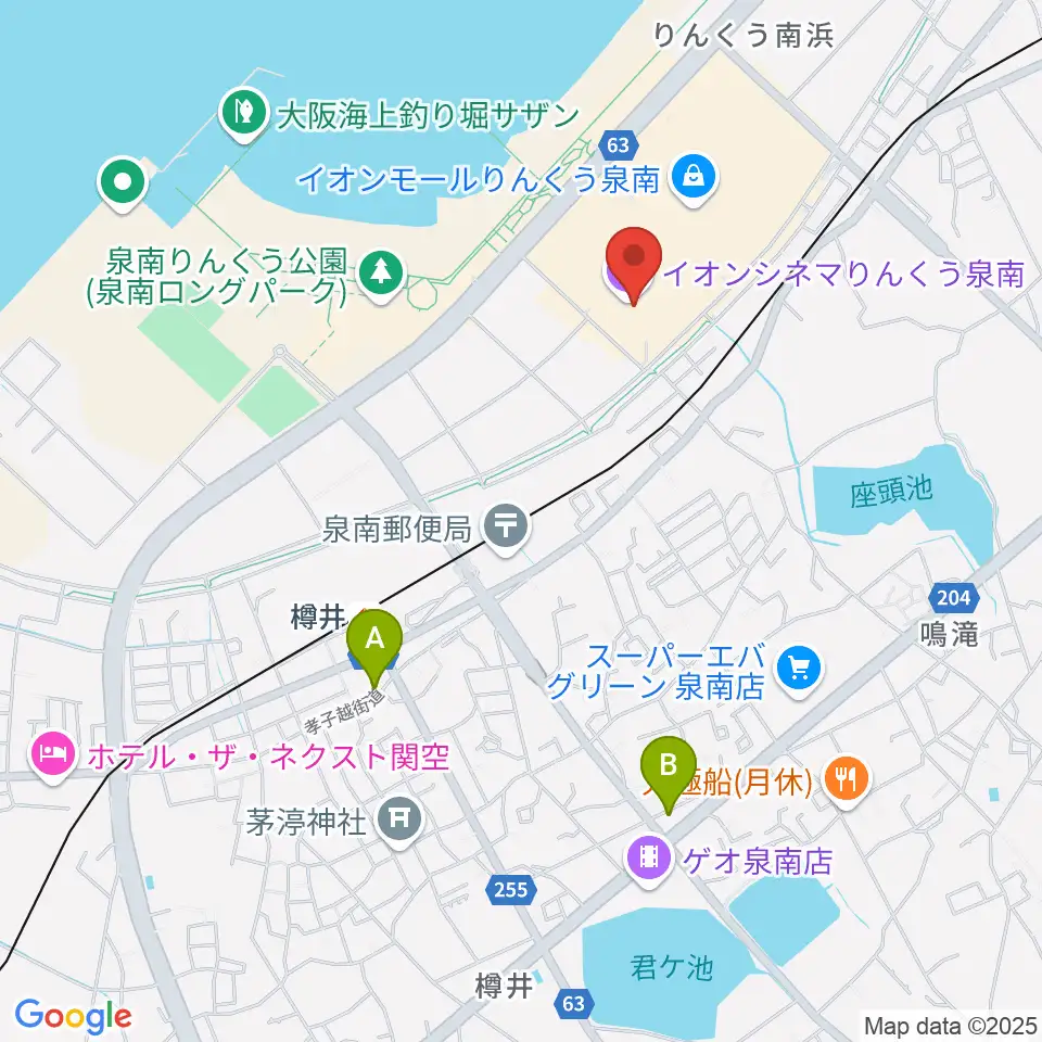 イオンシネマりんくう泉南周辺のコンビニエンスストア一覧地図