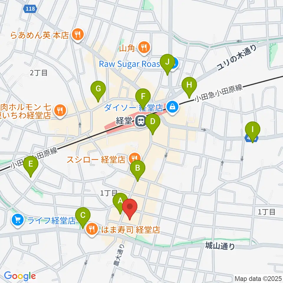 経堂LOVE, PEACE & SOUL周辺のコンビニエンスストア一覧地図