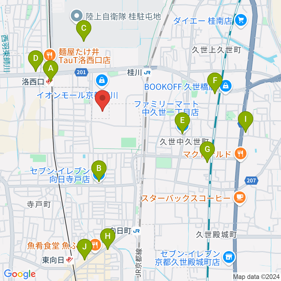 イオンシネマ京都桂川周辺のコンビニエンスストア一覧地図