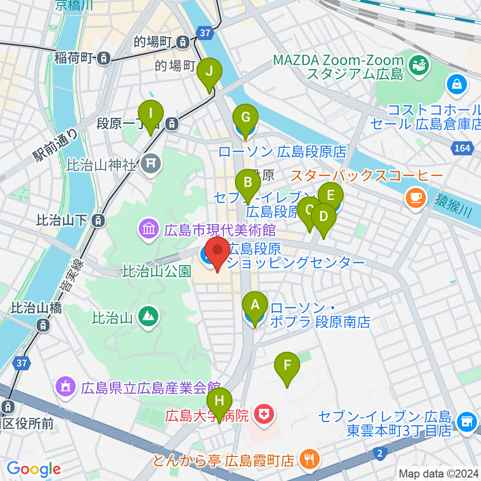 イオンシネマ広島周辺のコンビニエンスストア一覧地図