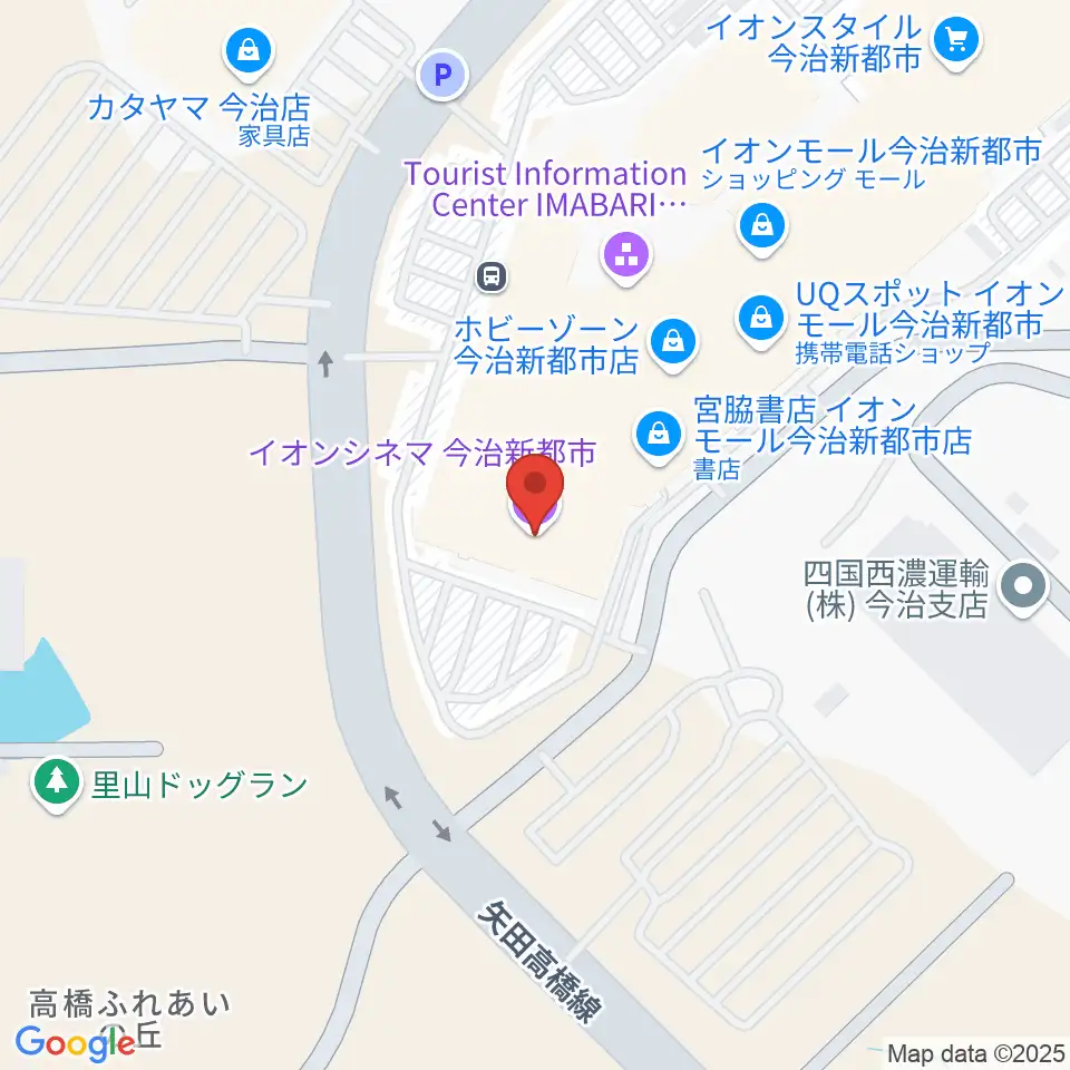 イオンシネマ今治新都市周辺のコンビニエンスストア一覧地図