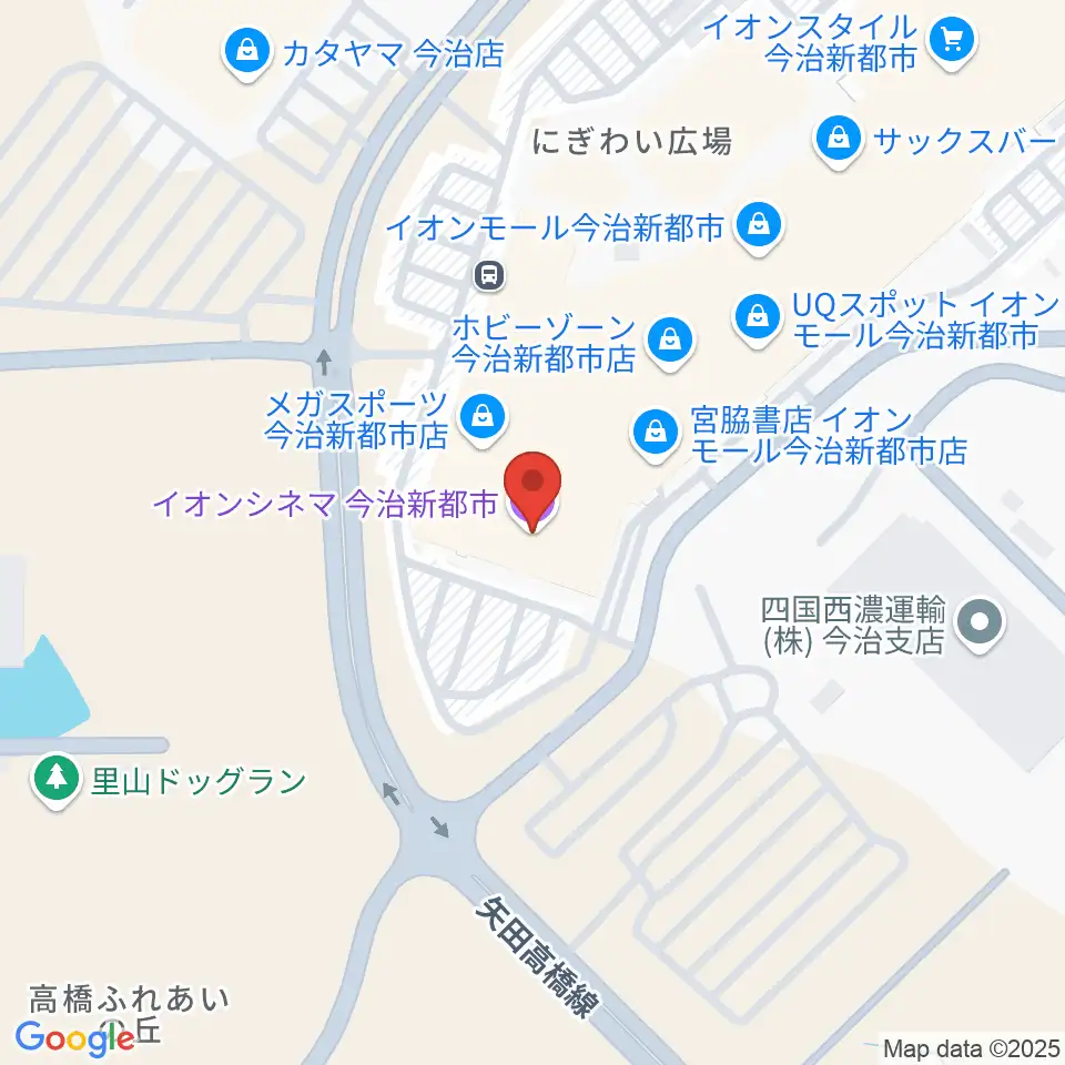 イオンシネマ今治新都市周辺のコンビニエンスストア一覧地図