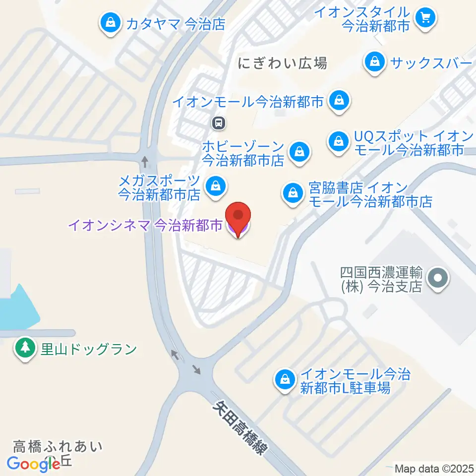 イオンシネマ今治新都市周辺のコンビニエンスストア一覧地図