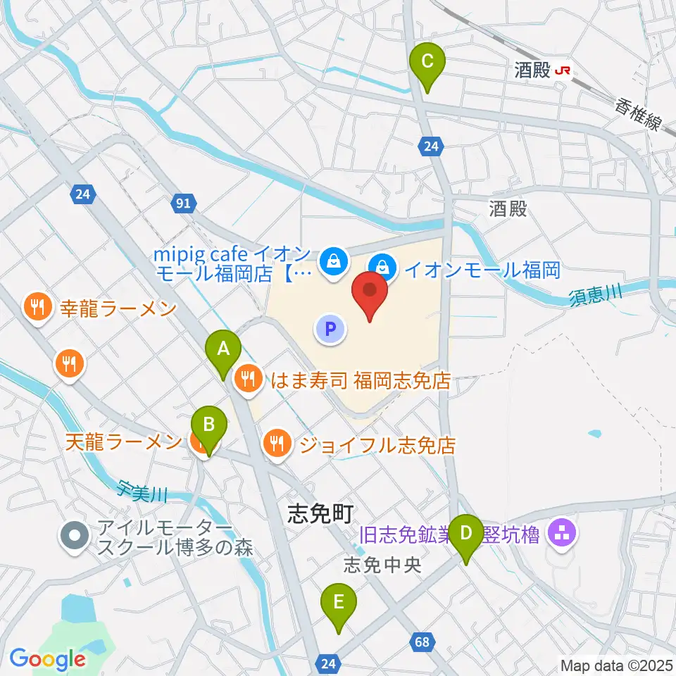 イオンシネマ福岡周辺のコンビニエンスストア一覧地図