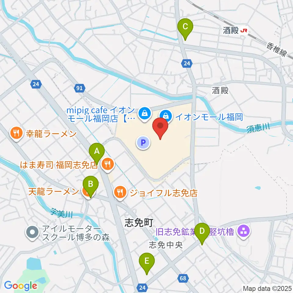 イオンシネマ福岡周辺のコンビニエンスストア一覧地図