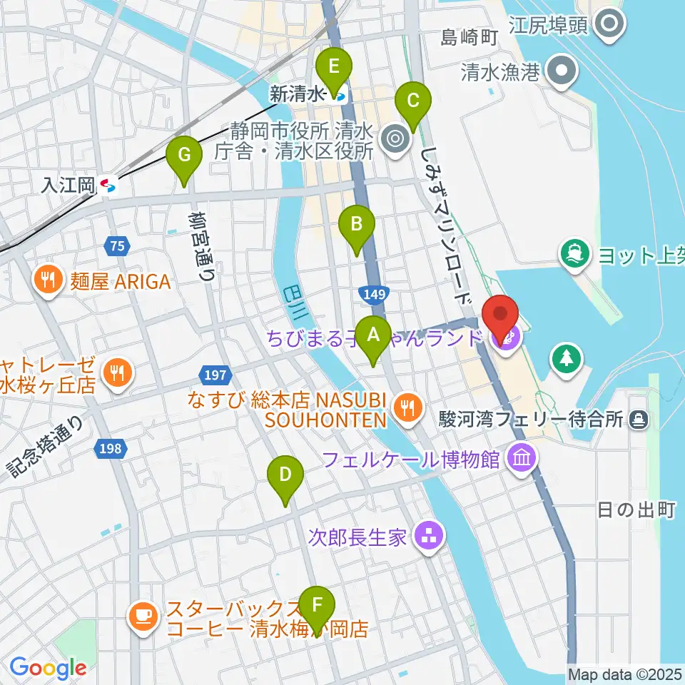 MOVIX清水周辺のコンビニエンスストア一覧地図