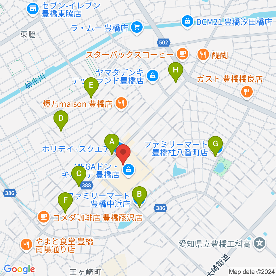 ユナイテッド・シネマ豊橋18周辺のコンビニエンスストア一覧地図