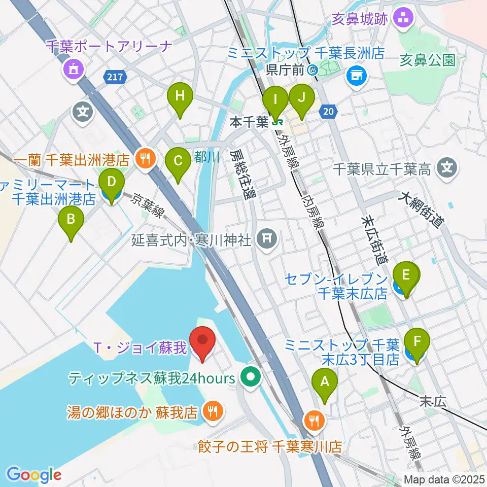 T・ジョイ蘇我周辺のコンビニエンスストア一覧地図