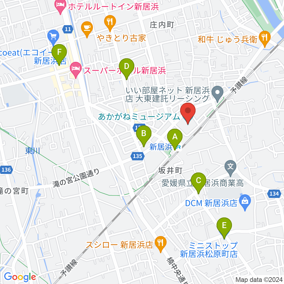 Hello! NEW 新居浜 FM78.0周辺のコンビニエンスストア一覧地図