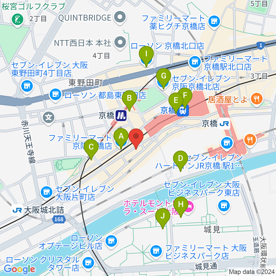 Jet Studio周辺のコンビニエンスストア一覧地図