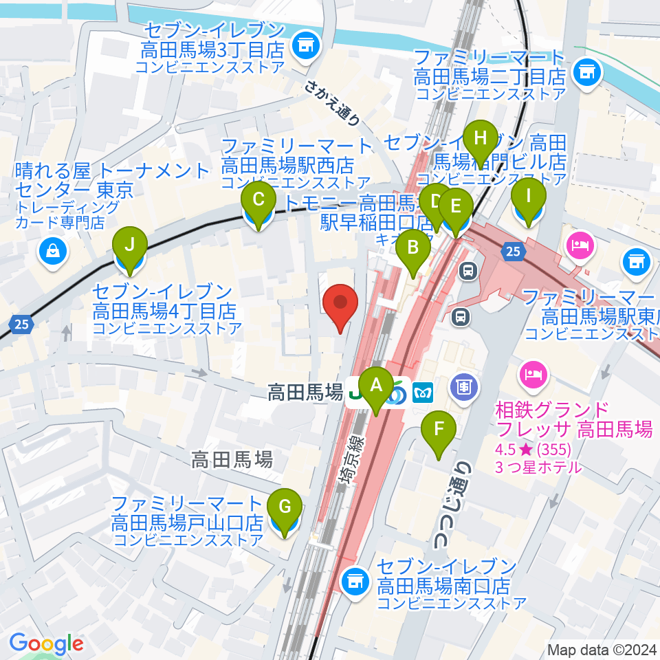 MI TOKYO周辺のコンビニエンスストア一覧地図