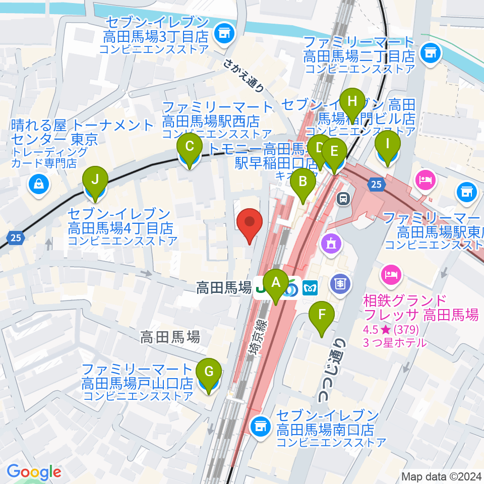 MI TOKYO周辺のコンビニエンスストア一覧地図