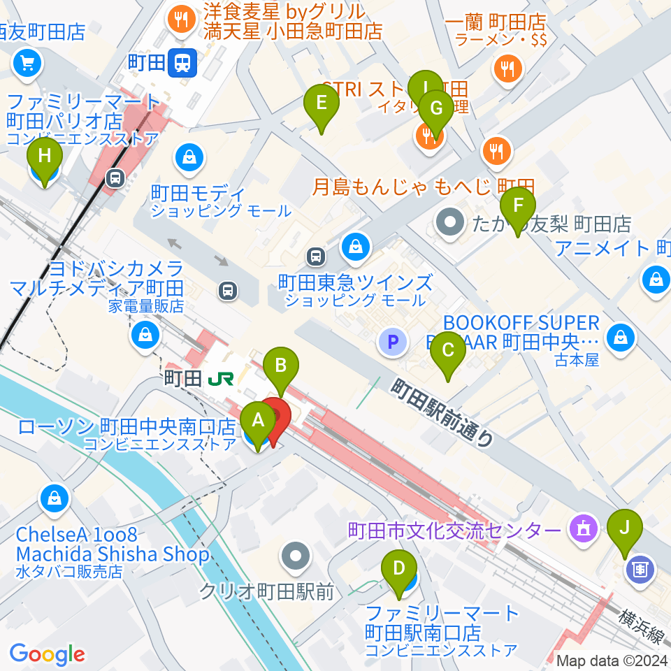 町田クラシックス周辺のコンビニエンスストア一覧地図