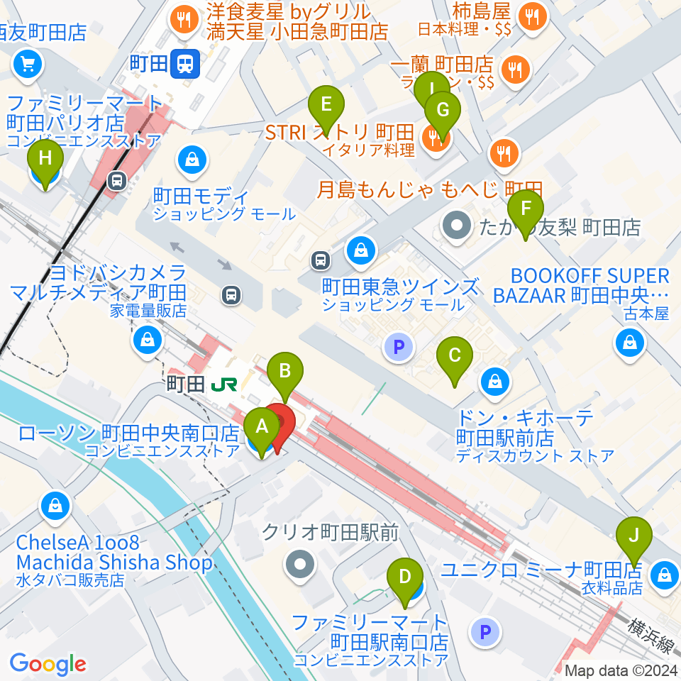 町田クラシックス周辺のコンビニエンスストア一覧地図