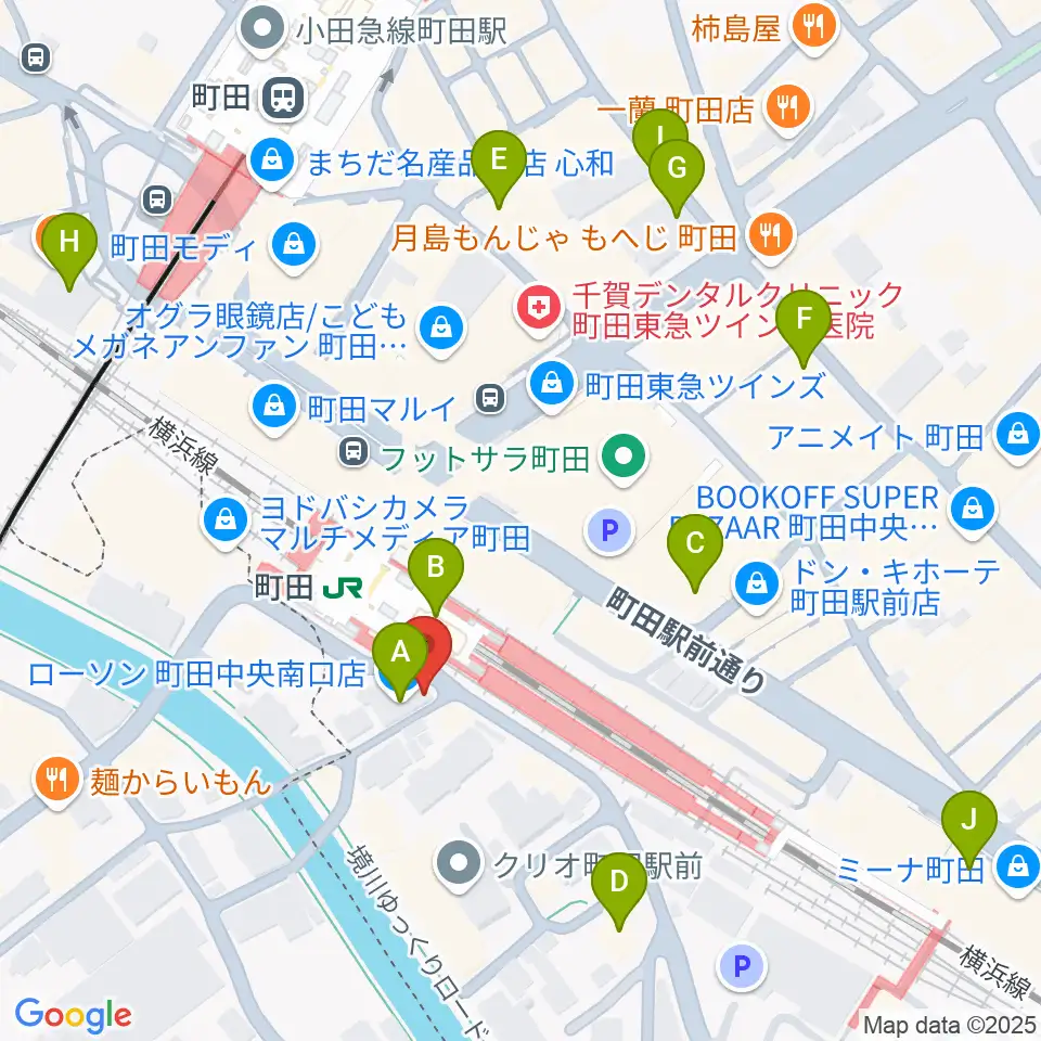 町田クラシックス周辺のコンビニエンスストア一覧地図