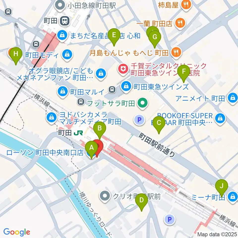 町田クラシックス周辺のコンビニエンスストア一覧地図