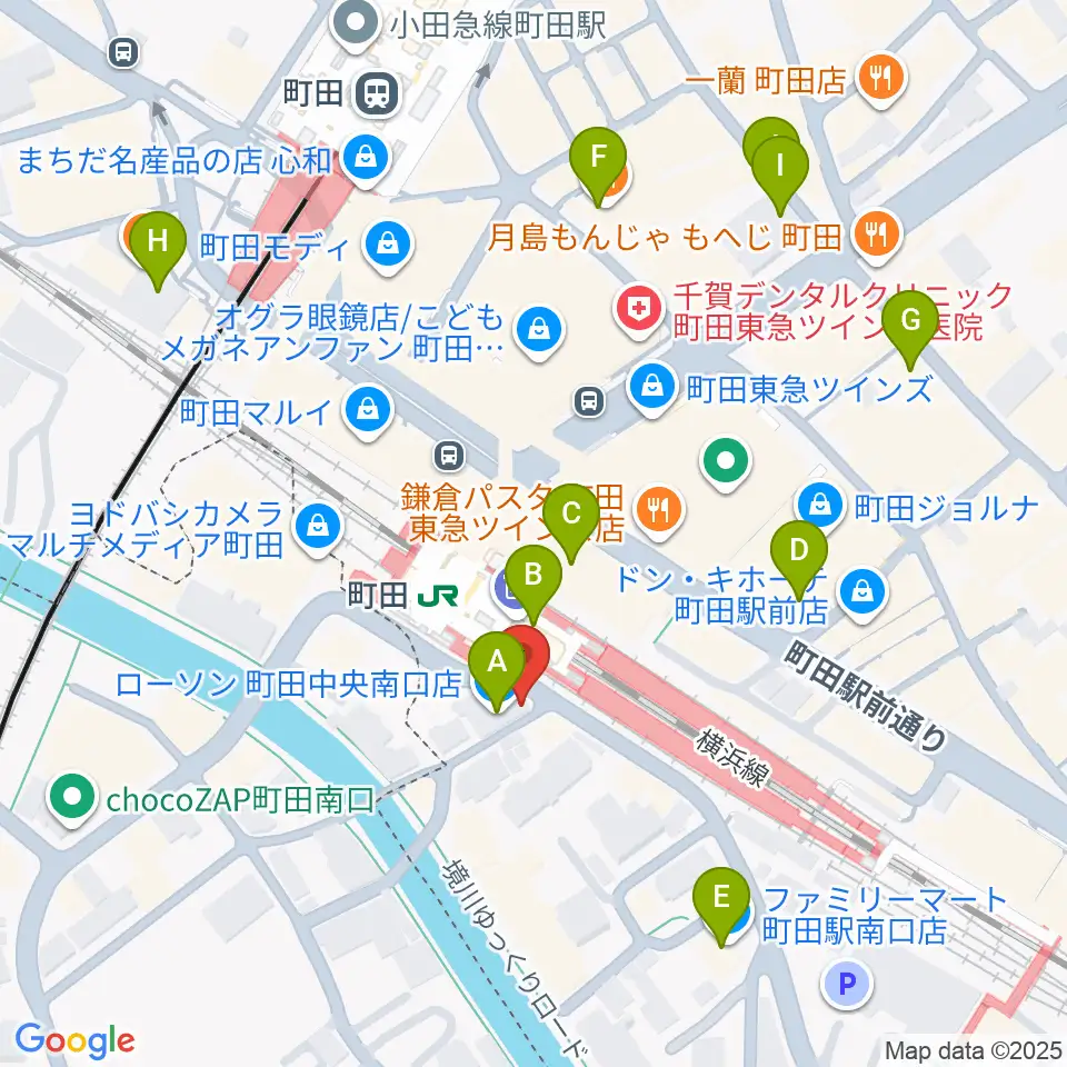 町田クラシックス周辺のコンビニエンスストア一覧地図