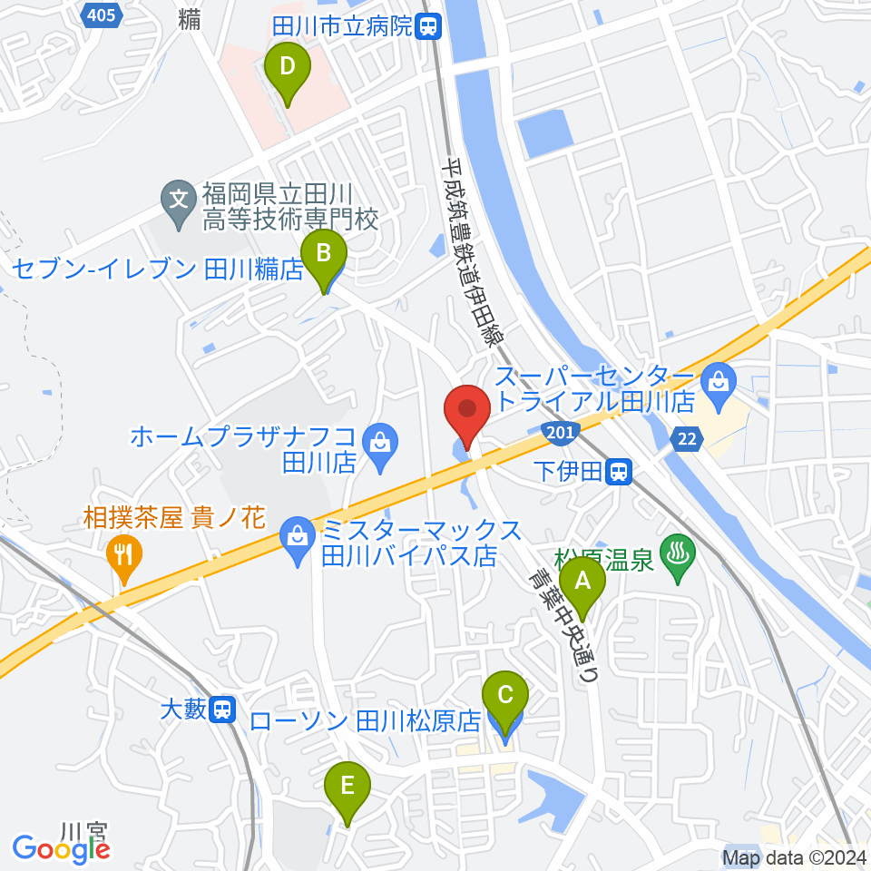 田川LOT周辺のコンビニエンスストア一覧地図