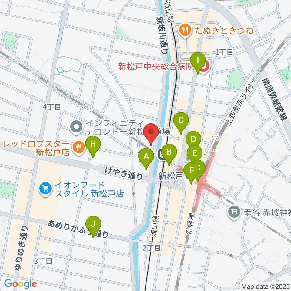 スタジオパックス新松戸店周辺のコンビニエンスストア一覧地図