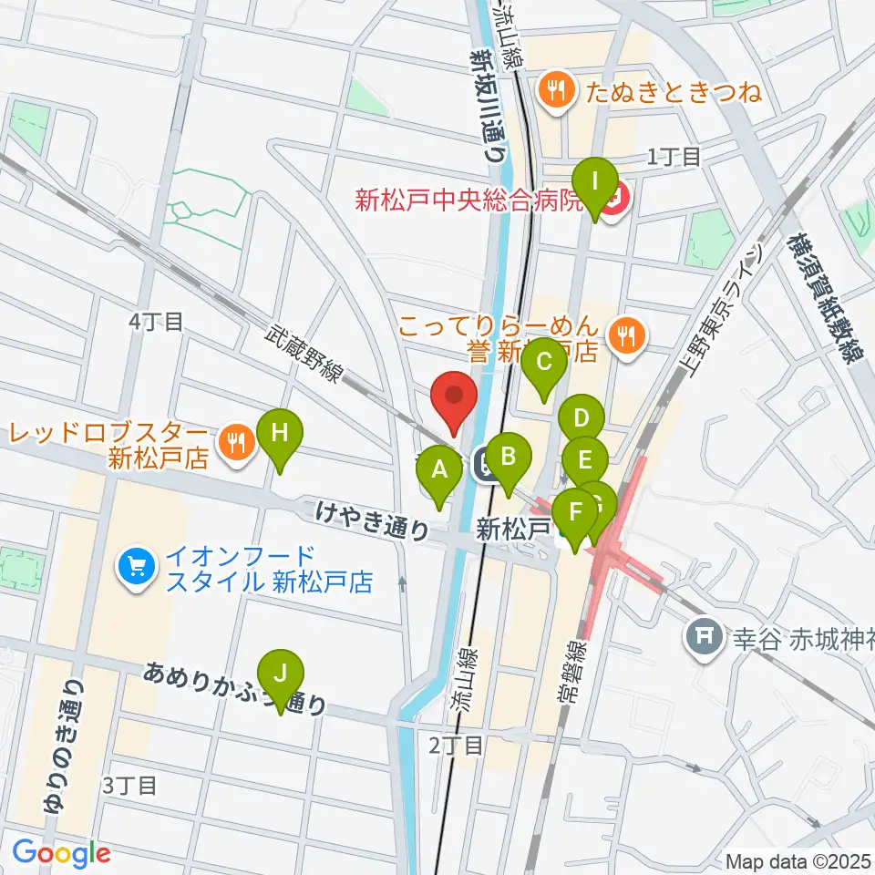 スタジオパックス新松戸店周辺のコンビニエンスストア一覧地図