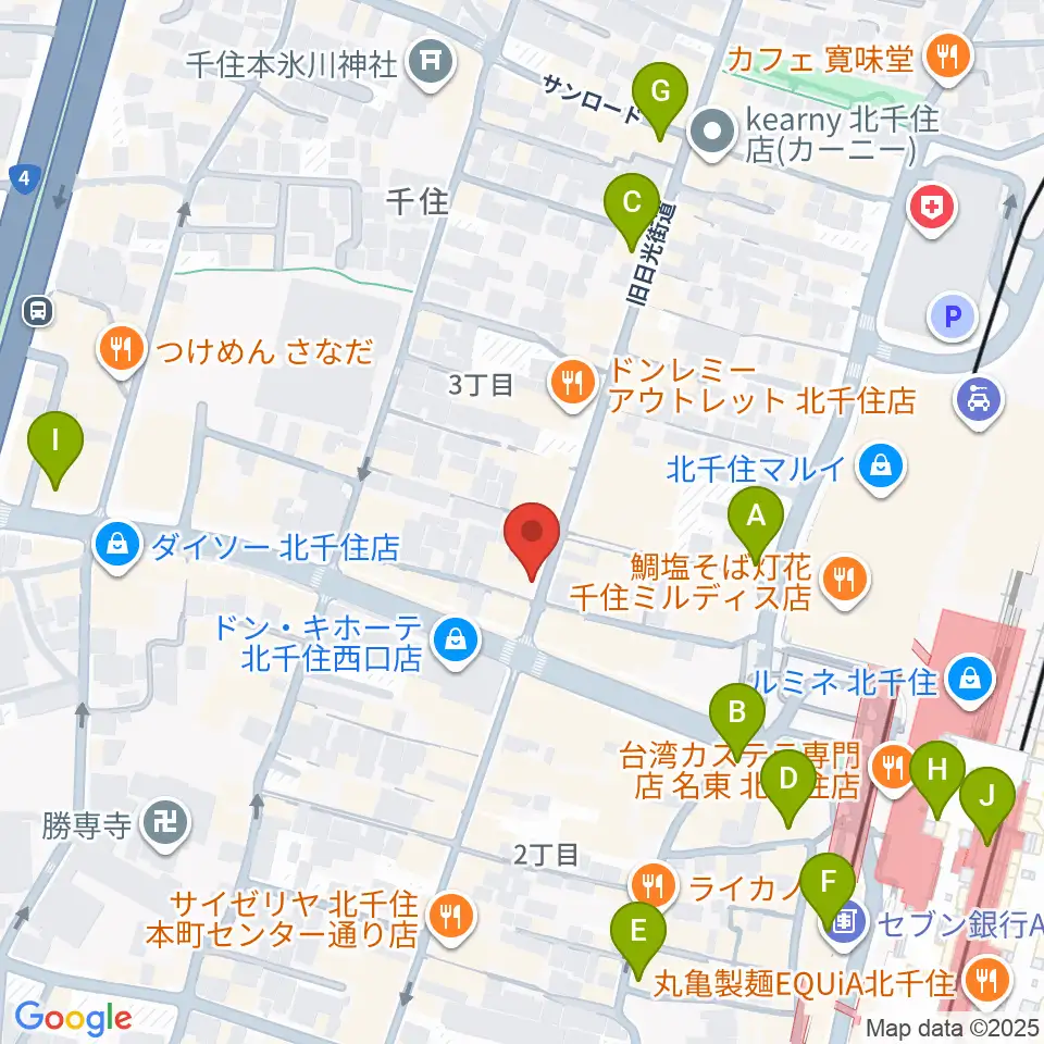 スタジオパックス北千住店周辺のコンビニエンスストア一覧地図