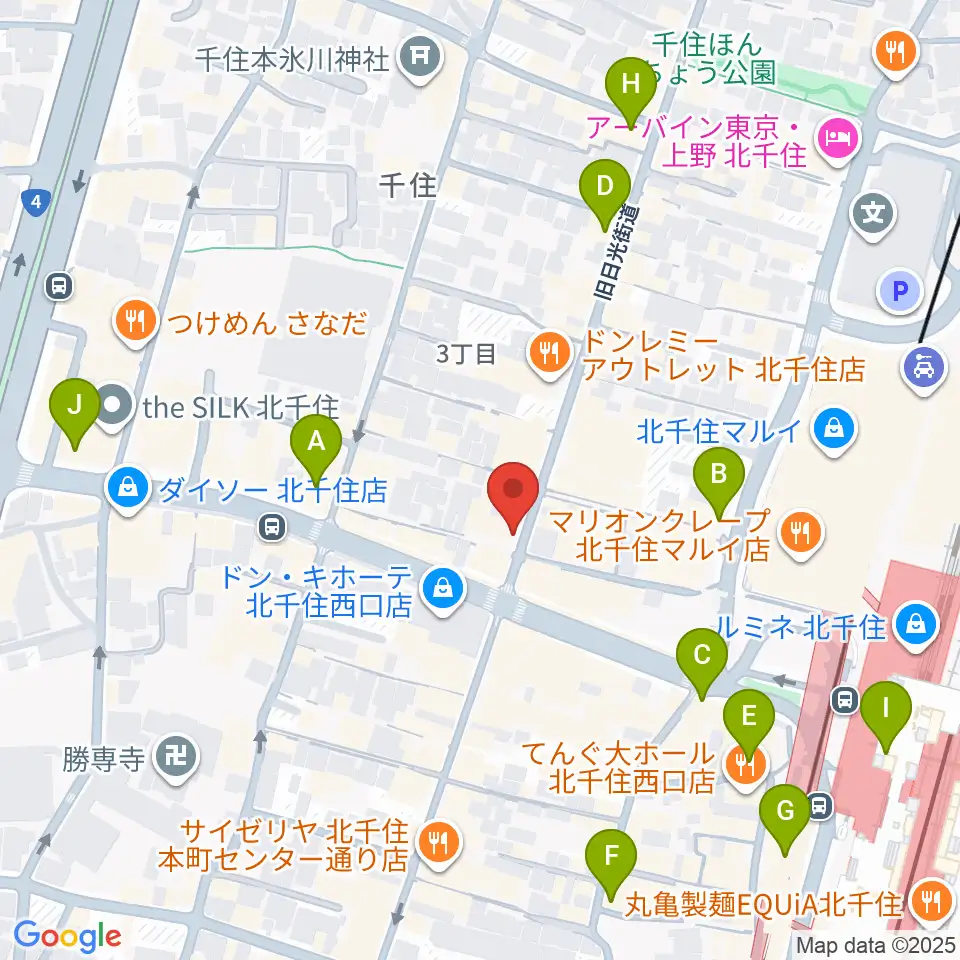 スタジオパックス北千住店周辺のコンビニエンスストア一覧地図