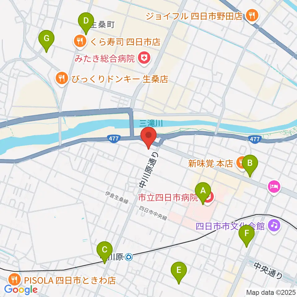 四日市CLUB ROOTS周辺のコンビニエンスストア一覧地図