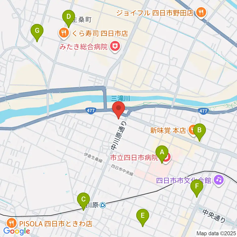 四日市CLUB ROOTS周辺のコンビニエンスストア一覧地図