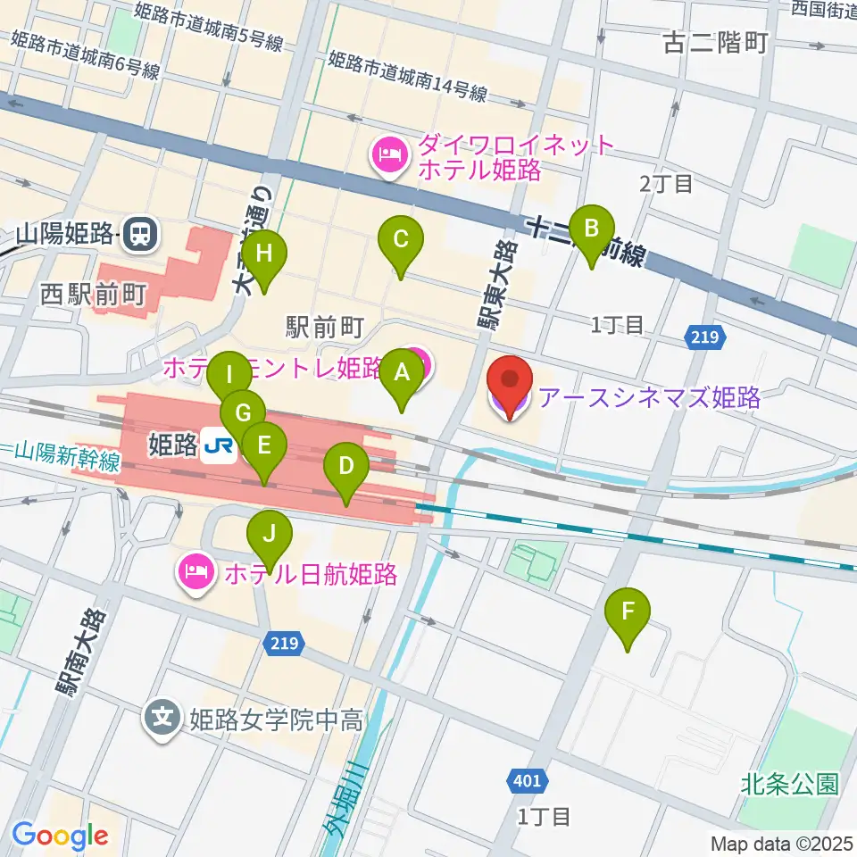 アースシネマズ姫路周辺のコンビニエンスストア一覧地図