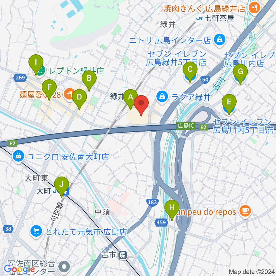 TOHOシネマズ緑井周辺のコンビニエンスストア一覧地図