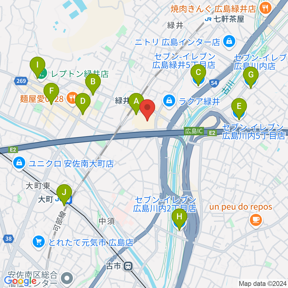 TOHOシネマズ緑井周辺のコンビニエンスストア一覧地図