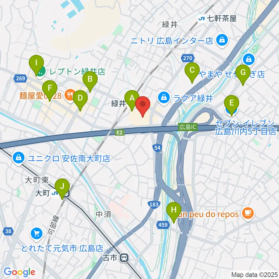 TOHOシネマズ緑井周辺のコンビニエンスストア一覧地図