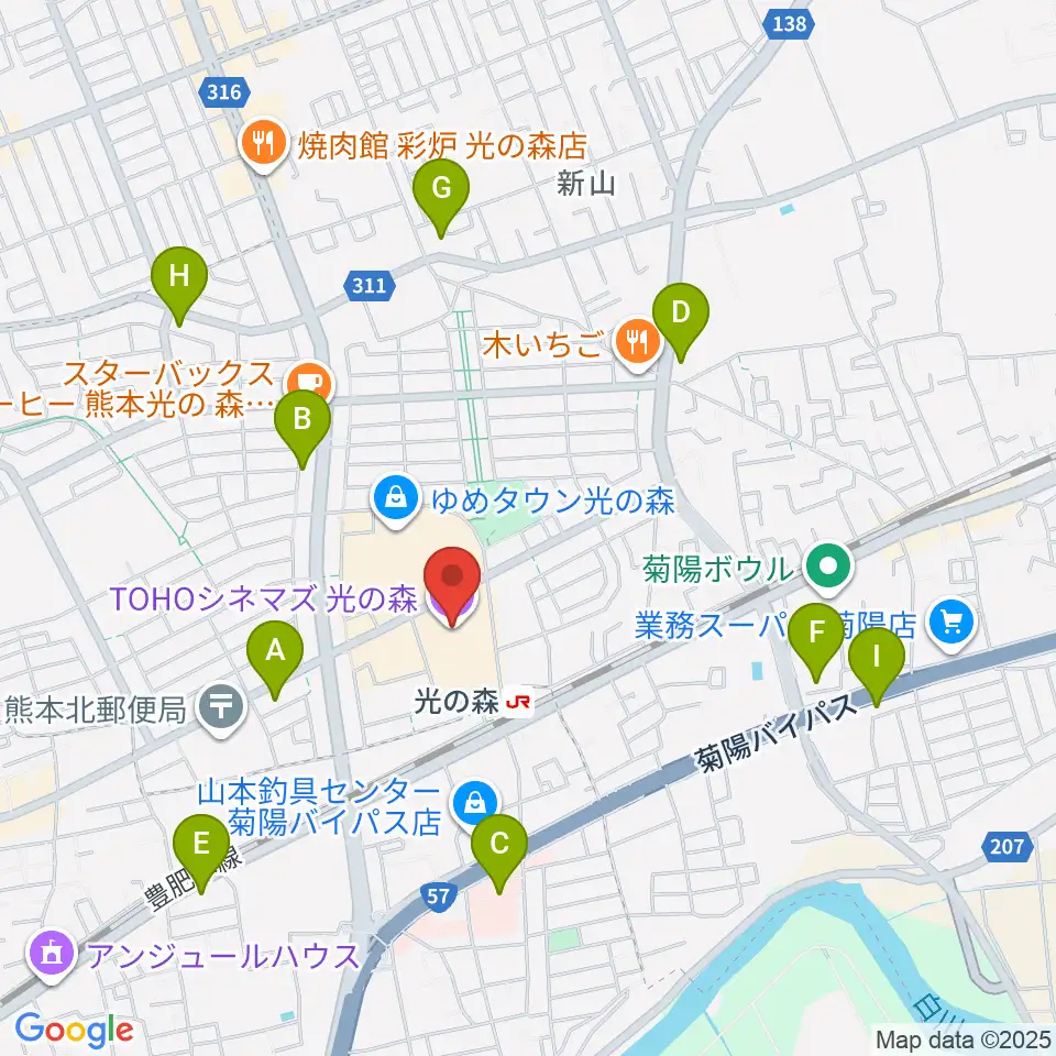 TOHOシネマズ光の森周辺のコンビニエンスストア一覧地図