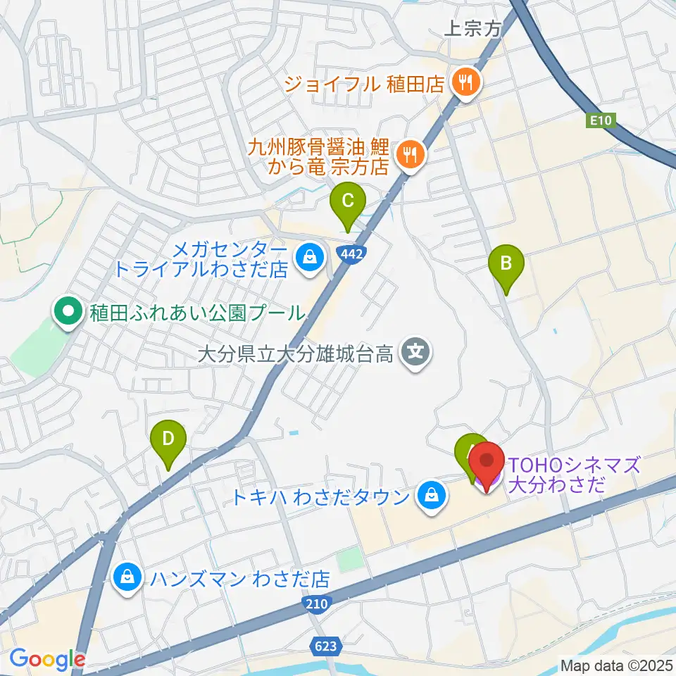 TOHOシネマズ大分わさだ周辺のコンビニエンスストア一覧地図