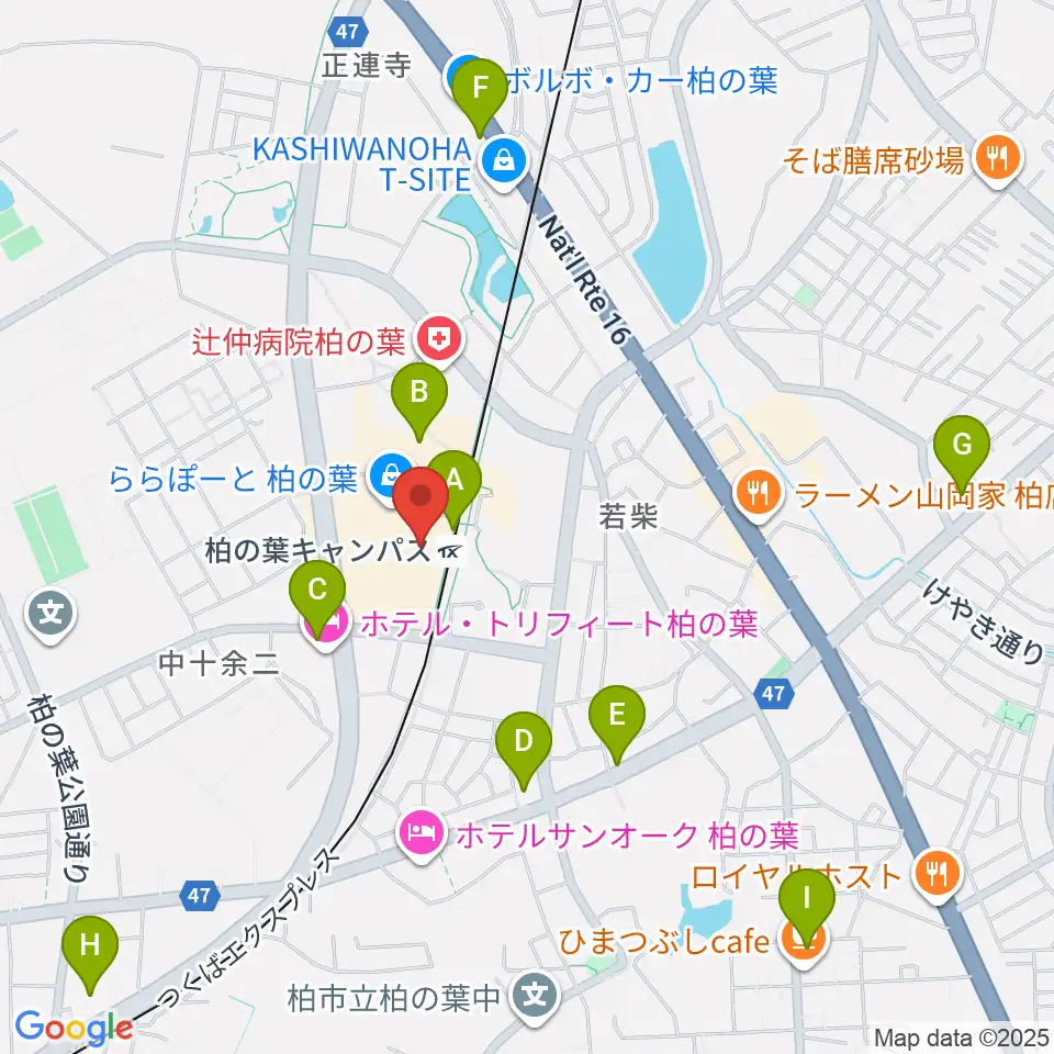 MOVIX柏の葉周辺のコンビニエンスストア一覧地図