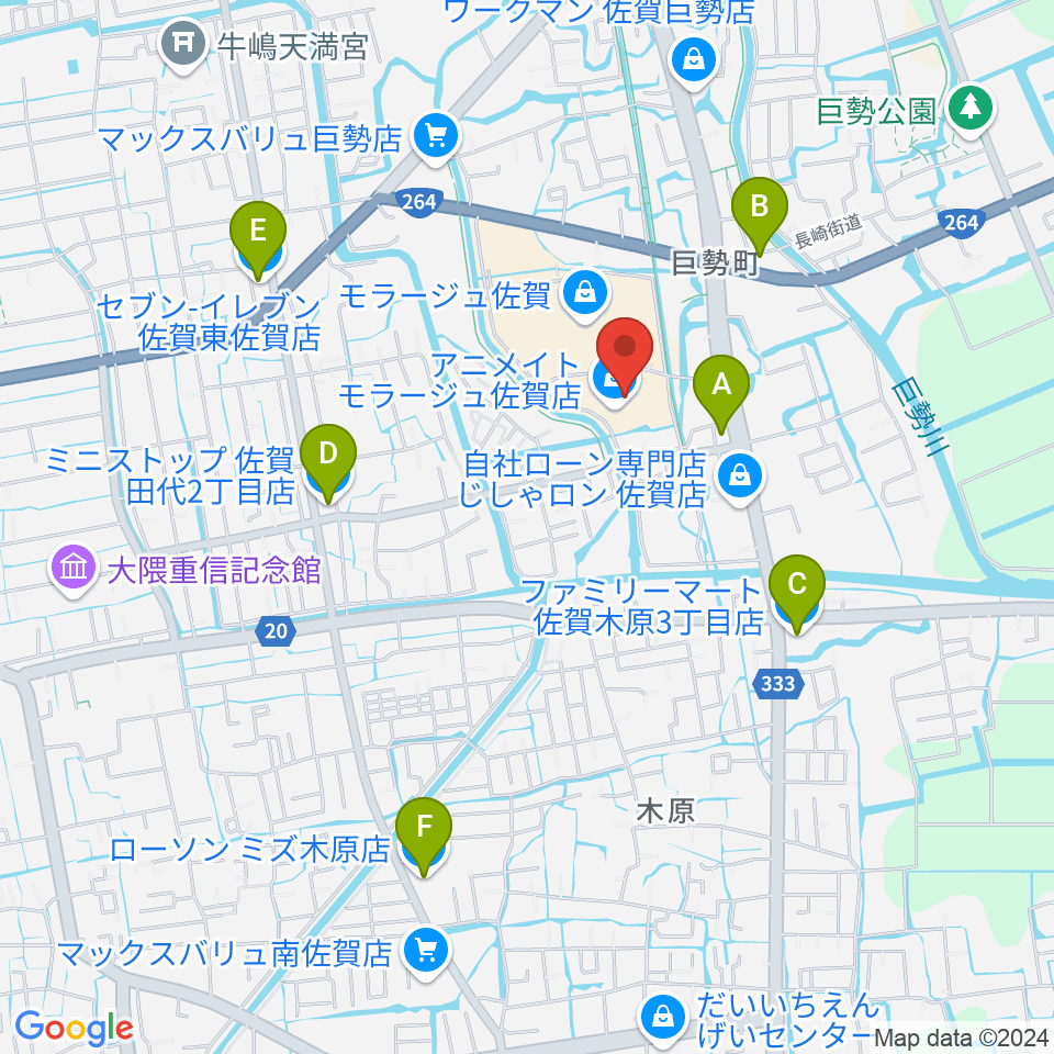 109シネマズ佐賀周辺のコンビニエンスストア一覧地図