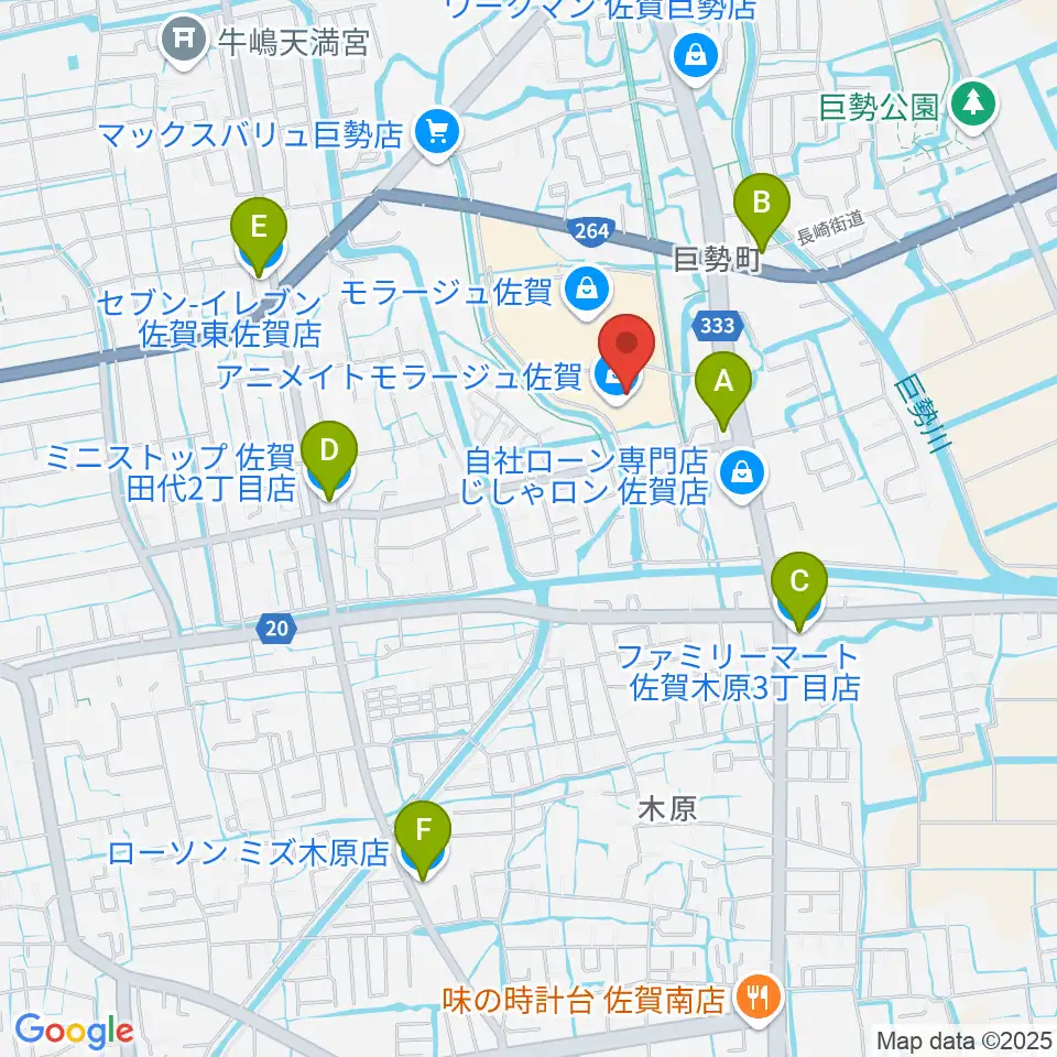 109シネマズ佐賀周辺のコンビニエンスストア一覧地図