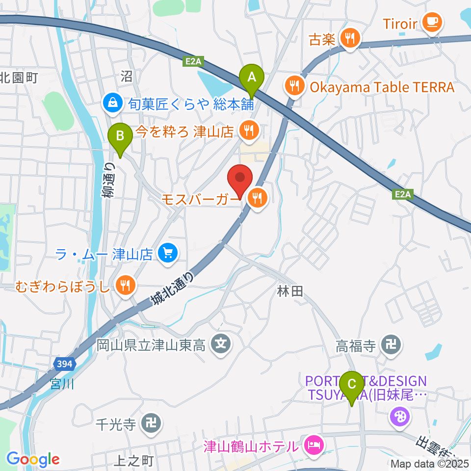 ヨシダミュージック周辺のコンビニエンスストア一覧地図