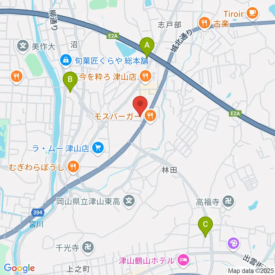 ヨシダミュージック周辺のコンビニエンスストア一覧地図