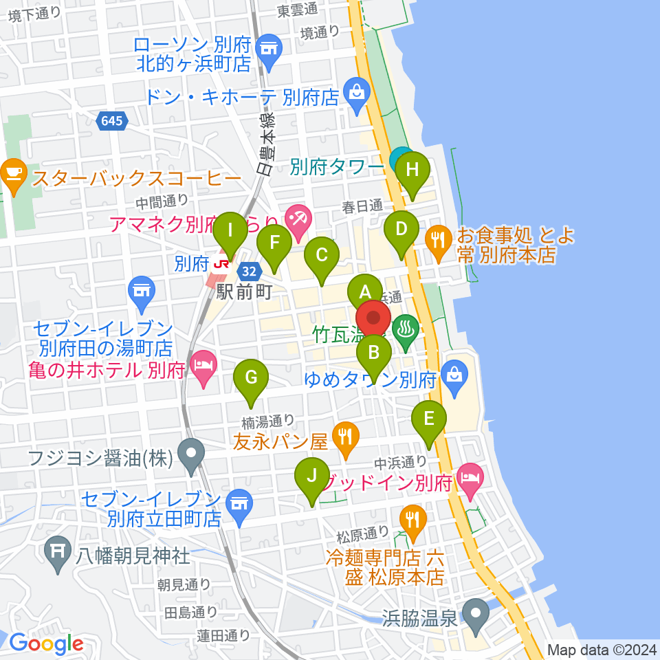 別府COPPER RAVENS周辺のコンビニエンスストア一覧地図