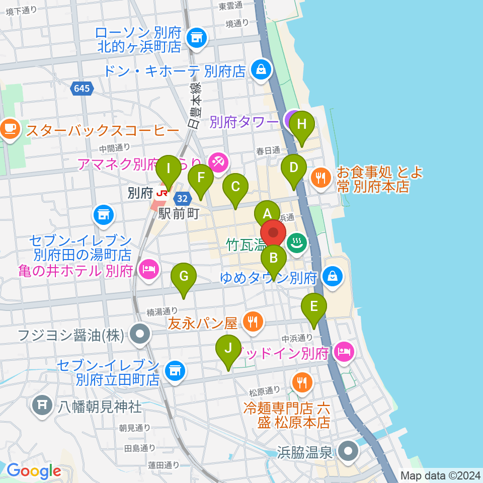 別府COPPER RAVENS周辺のコンビニエンスストア一覧地図