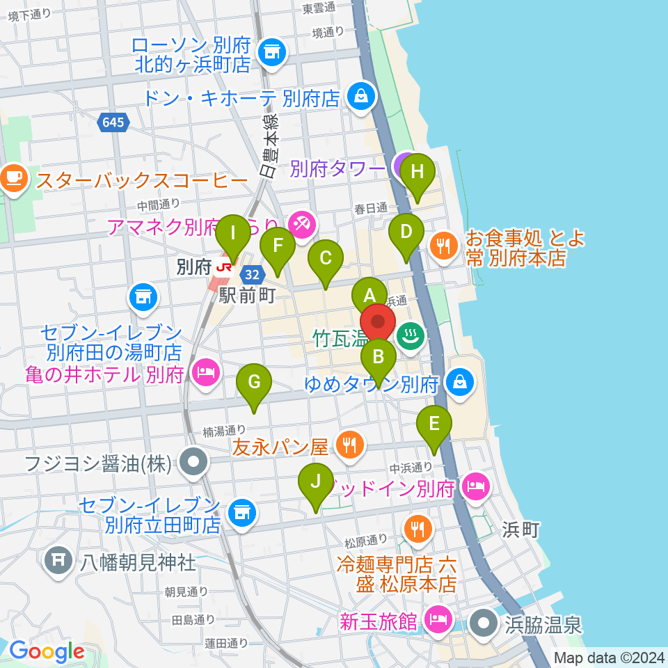 別府COPPER RAVENS周辺のコンビニエンスストア一覧地図