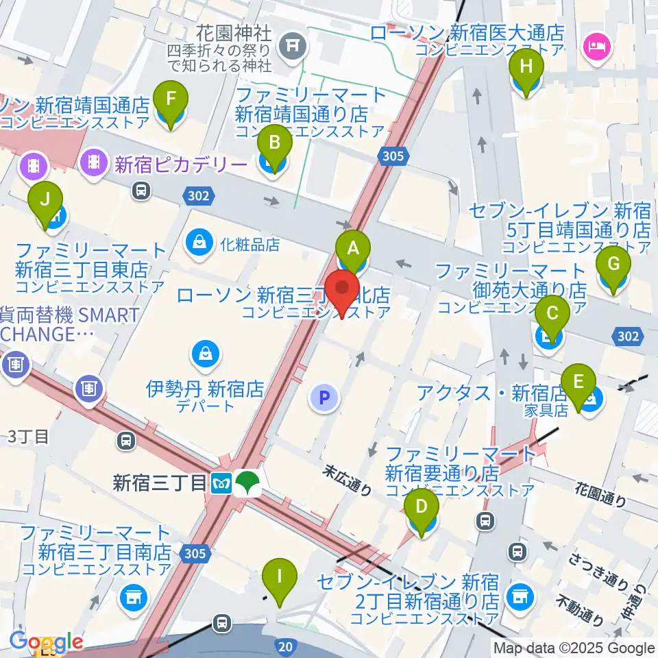 シネマート新宿周辺のコンビニエンスストア一覧地図