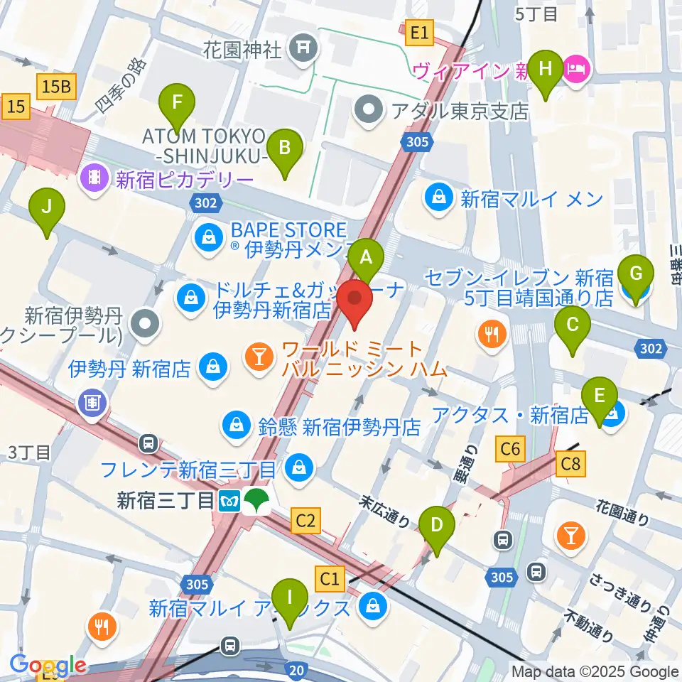 シネマート新宿周辺のコンビニエンスストア一覧地図