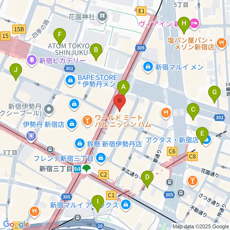 シネマート新宿周辺のコンビニエンスストア一覧地図