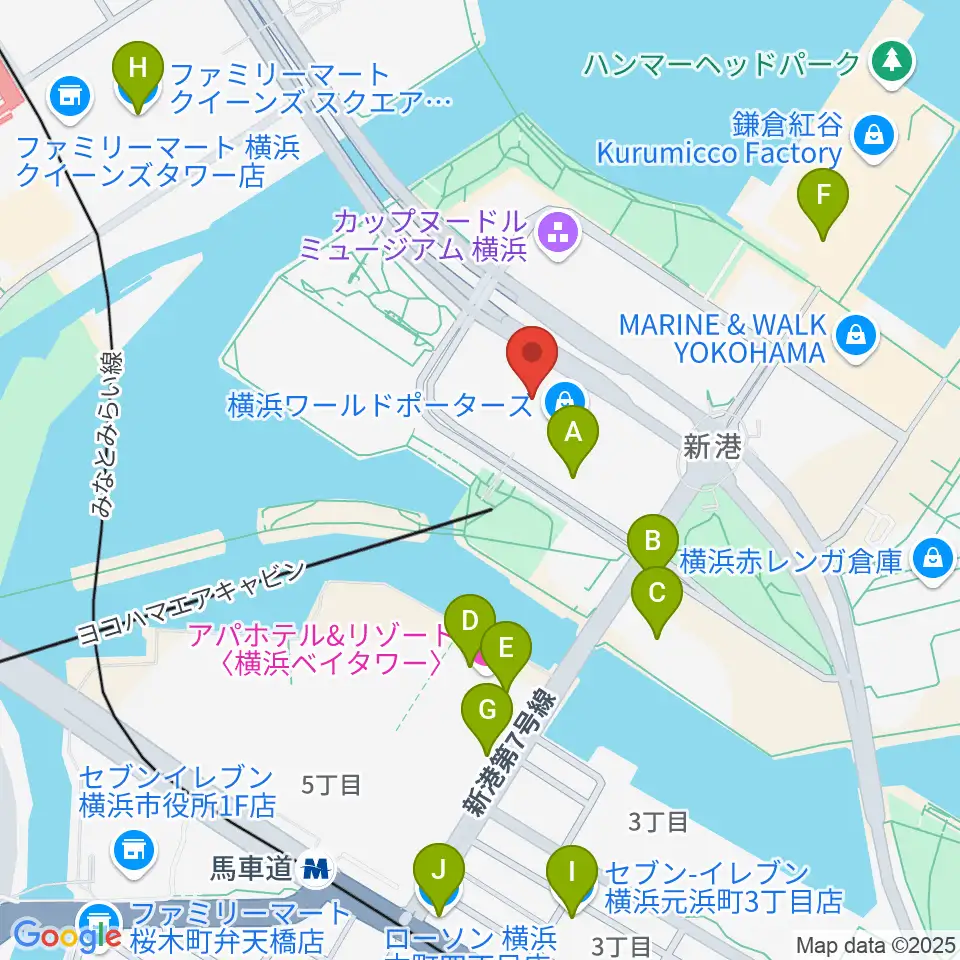 イオンシネマみなとみらい周辺のコンビニエンスストア一覧地図