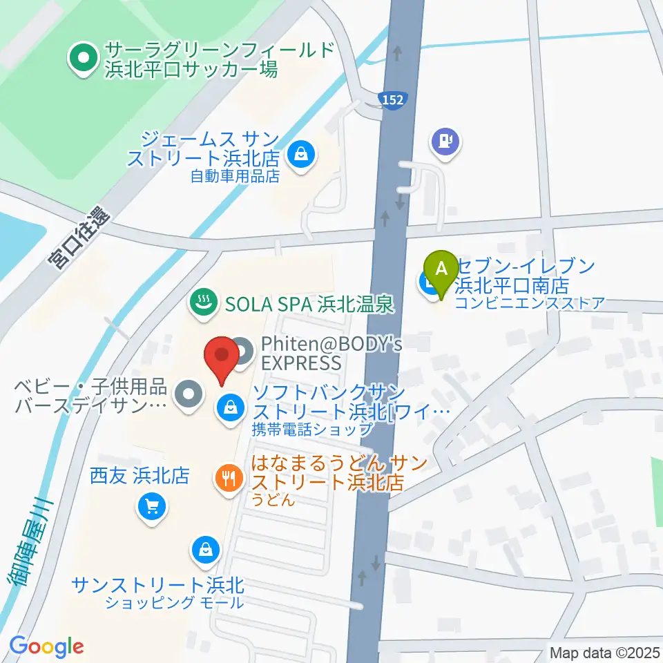 TOHOシネマズサンストリート浜北周辺のコンビニエンスストア一覧地図