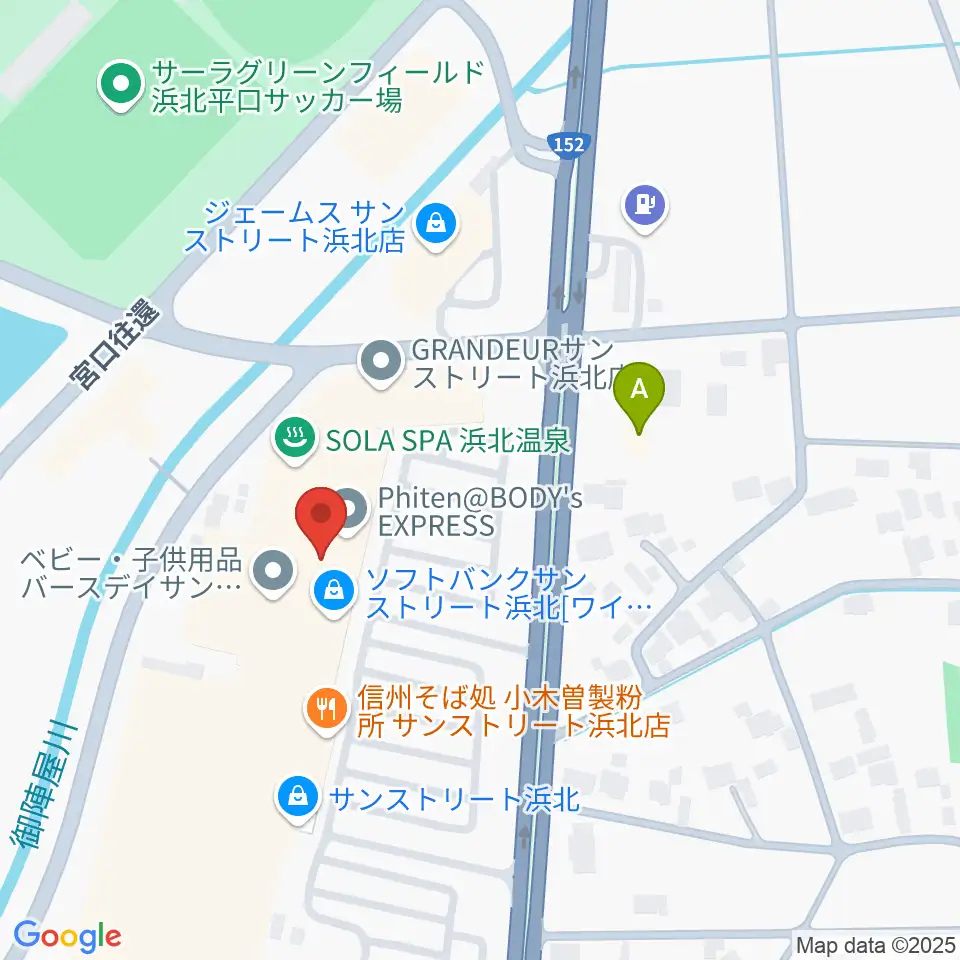TOHOシネマズサンストリート浜北周辺のコンビニエンスストア一覧地図