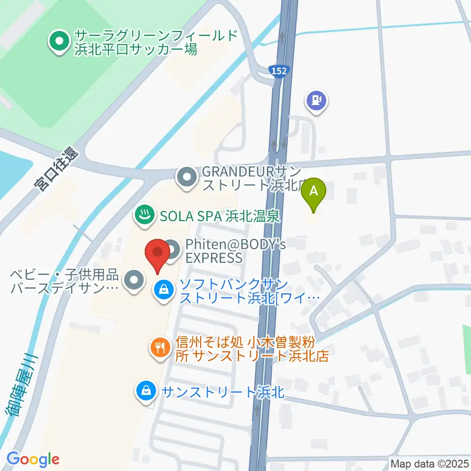 TOHOシネマズサンストリート浜北周辺のコンビニエンスストア一覧地図